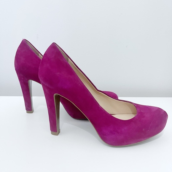 Franco Sarto Fuchsia Suede Heels - Picture 1 of 7